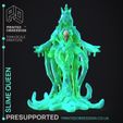 slime-queen-2.jpg Slime Queen - The Gelatinous Queen - PRESUPPORTED - Illustrated and Stats - 32mm scale