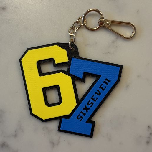🗝️ 67 - Six Seven - Brainrot - Keyring, Bag Charm, Phone Charm Tag・ STL ...
