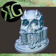 Oni_Half_Mask.jpg STL/ KG Customs & Creations Oni skull dice tower STL / dice tower / 3D printed