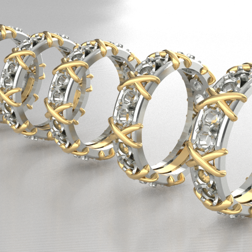 【新品未使用】TIFFANY & Co. ダイヤリング　3D 💍 Tiffany ring with crosses. Sixteen Stone ring.・ STL File for