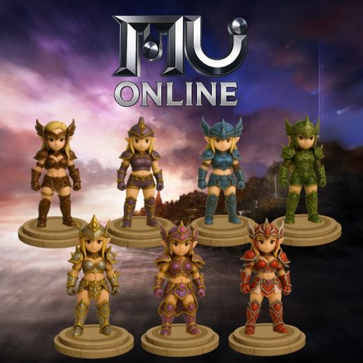 🧙 Mu online armor set pack x 7 units・Archivo STL para Impresión 3D・Cults