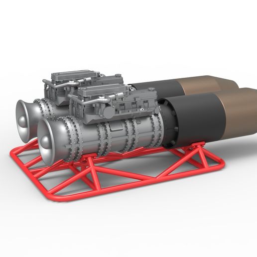 2 Jet engines on the frame (1:25 Scale)