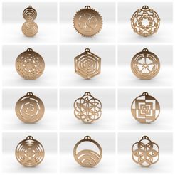 COLLAGE.jpg Archivo 3D Crop Circle Pendants Pack VII・Objeto imprimible en 3D para descargar