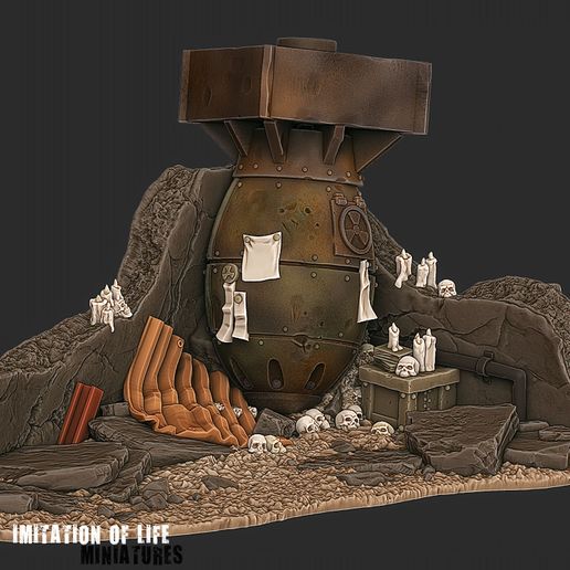 Warhead_Shrine_Render02.jpg Archivo 3D Santuario de la ojiva nuclear, marcador de objetivo/terreno・Idea de impresión 3D para descargar, imitationoflife