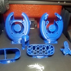 Ender 3, 3 V2, 3 pro, 3 max, dual 40mm axial fan hot end duct / fang. CR-10, Micro Swiss direct drive and bowden compatible. No support needed for printing, karloprodigalidad