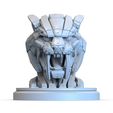 2.542.jpg Robotic Saber-Tooth Tiger Head STL – Mecha Smilodon Sculpture 3D Print Model | Sci-Fi Animal Bust