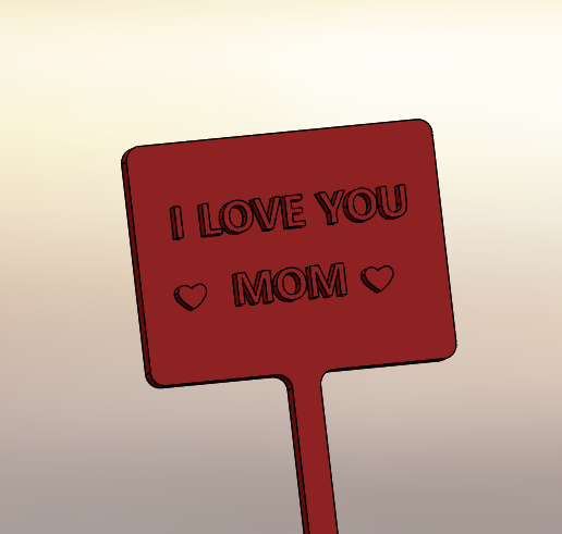 MOTHERS DAY GIFT STICK, I LOVE YOU MOM 3D model