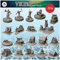 Pack-Viking-2.jpg Файл 3D Архитектура и фигурки викингов N°2 - Алкемы Асгарда Властелин колец Сага о войне Роз Варкроу・Модель для загрузки и 3D-печати