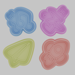 doodle_cutters_1.png Cookie cutter set of 15 Doodle style cookie cutters and stamp, stamps