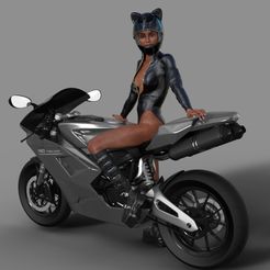 biker1.jpg STL file biker girl 1・3D printer design to download