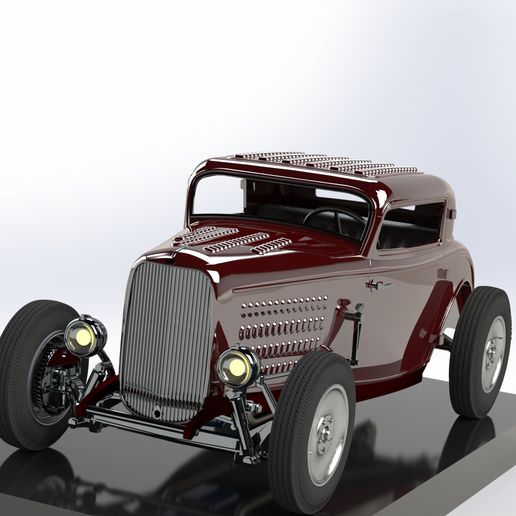 🚙 ford 32 3 window coupe・ STL File for ・Cults