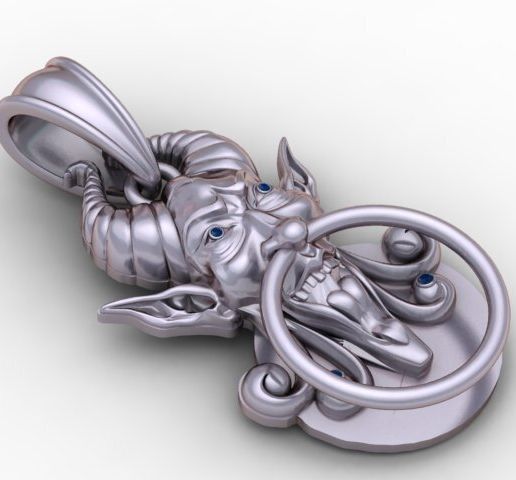 4.jpg Pingente de porta do diabo modelo para impressão 3D
