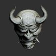 6.jpg Traditional Japanese Hannya Mask Oni Mask Samurai Mask 3D print model