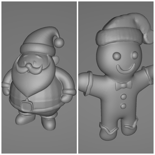 SANTA KLAUS AND CHRISTMAS COOKIE 3D model