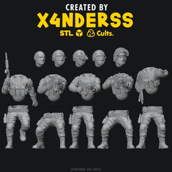 54265426.png [X4NDERSS 1⁄48] MODERN ARMY SET 6 - MODULAR - LEGION SCALE - SOLDIER - SOLDIERS - MARINE - MILITARY - EASTERN - WARFARE - BATTLEFIELD - COD - TOM - GHOST - RECON BREAKPOINT - RUSSIA - BLACK OPS - RUSSIAN - MINIATURE - 3D PRINT - PRINTING - PRINTING -