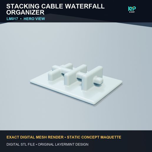 STATIC DECORATIVE STL — Stacking cable waterfall organizer