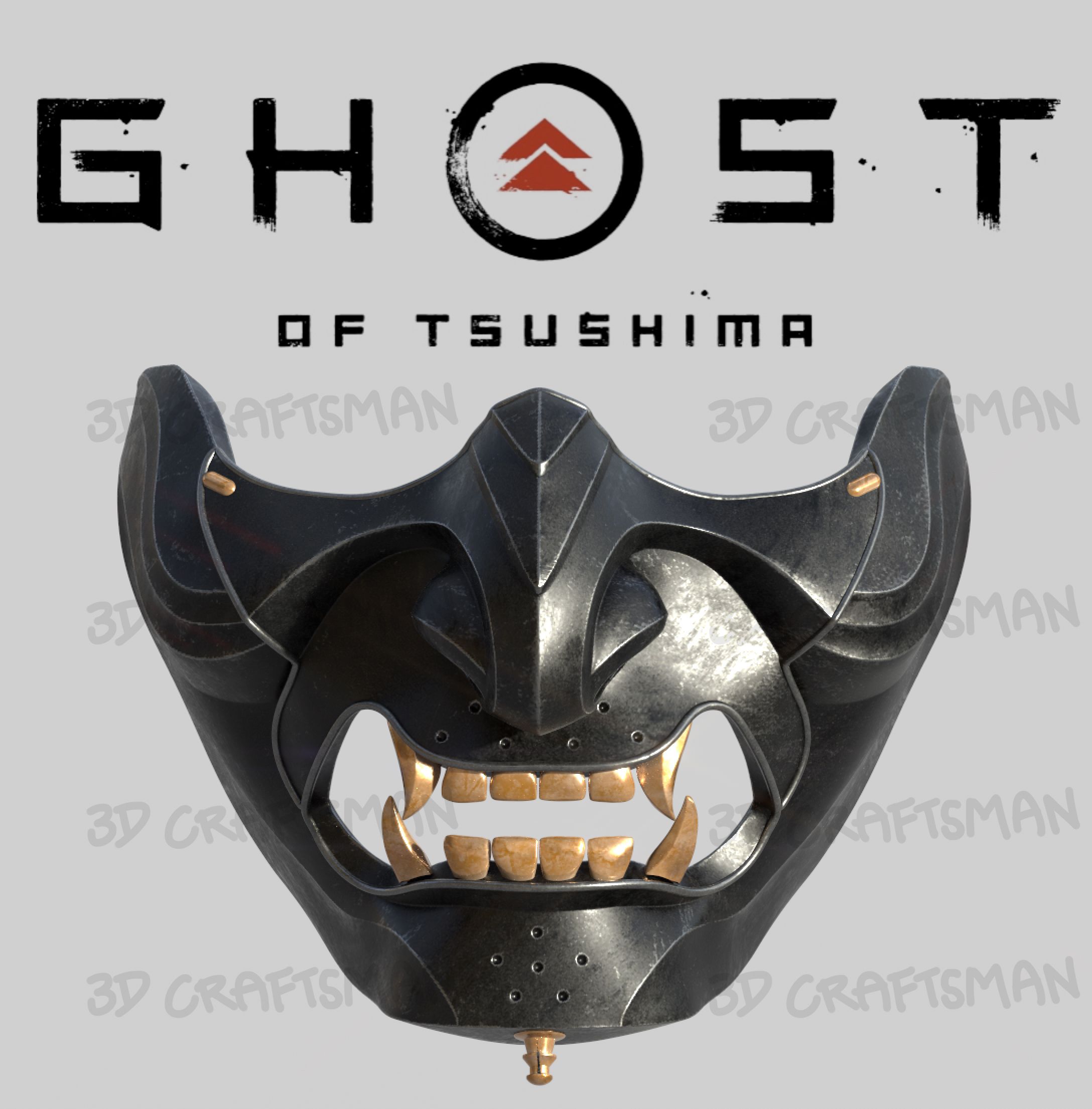 Screen Shot 2020-08-10 at 3.23.25 pm copy.jpg Descargar archivo OBJ GHOST OF TSUSHIMA - Ghost Mask - Fan art cosplay 3D print • Diseño para imprimir en 3D, 3DCraftsman