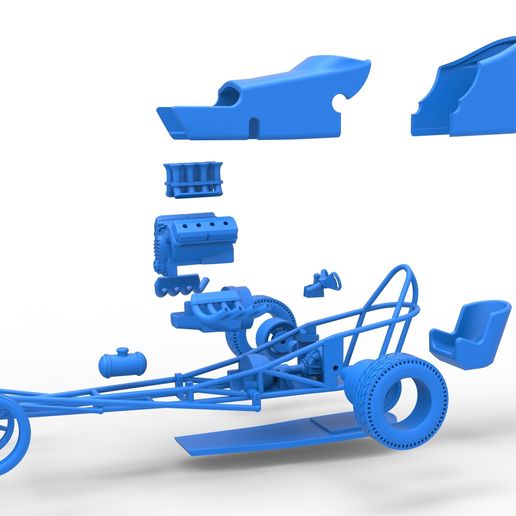 64.jpg Diecast Front engine old school dragster with shell Version 5 Scale 1:25