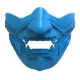 MaskMempo.634.jpg 3D Sculpted Half Face Samurai Mempo Mask