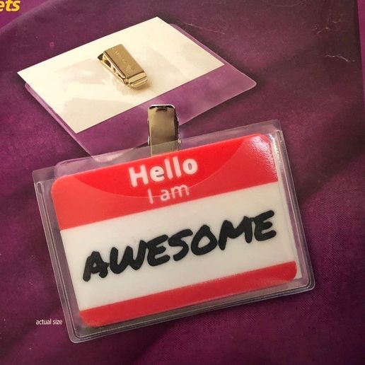 👋 Customizable Hello Name Tag・Free STL File for ・Cults
