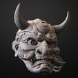 300.jpg Cyberpunk 2077 Japanese Hannya Mask Oni Mask Samurai Demon Mask 3D print model