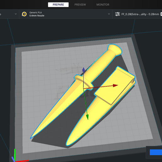 dagger with sheath 3D model