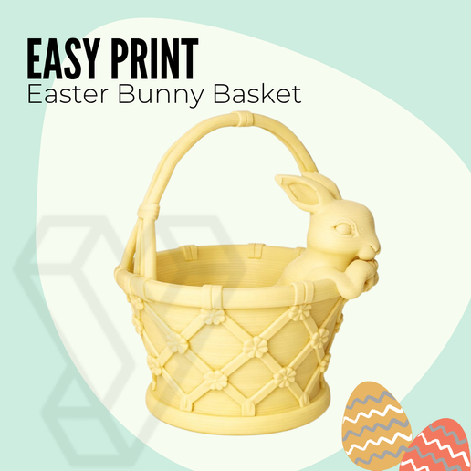 Cute Easter Bunny Basket - Fun 3D Printable Easter Decoration