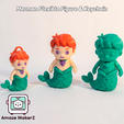 AmazeMakerZ_Merman_Flexi01.png Merman + Keychain 3MF | Multicolor 3D Printing