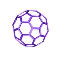 Bucky_Half_HexBot_Wired_60mm.stl Buckyball, Truncated Icosahedron, Soccer Ball, C60
