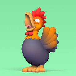 Cod243-Rooster-Crowing-1.png 3D file Rooster Crowing・3D printer model to download