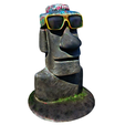 model.png Moai statue wearing sunglasses and a party hat NO.5