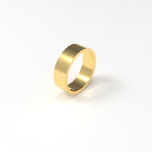 wedding ring square band 6mm 3D model