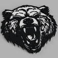 1.png Angry Bear Head Logo Picture Wall