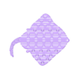 STINGRAY OFFICIAL.stl Large Stingray- Flexible Stingray – Flat Flexi Fidget Toy & Keychain