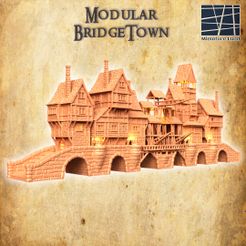 Modular-Bridgetown-1.jpg 3D-Datei Modulares BridgeTown 28 MM Tabletop-Gelände・3D-Drucker-Vorlage zum herunterladen