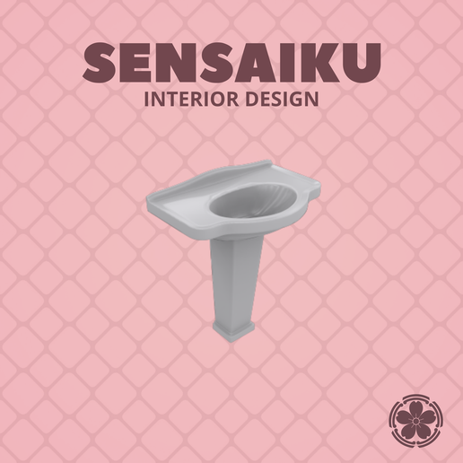 Miniature Replica 1:12 Galassia 64. Ethos Washbasin for Miniature Dollhouse - 3D Print Instant Download - Miniature Furniture Designer Series