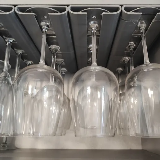 Modular Hanging Glass Rack  Keep Your Glasses Clean & Dry STL File for  3D printingCults