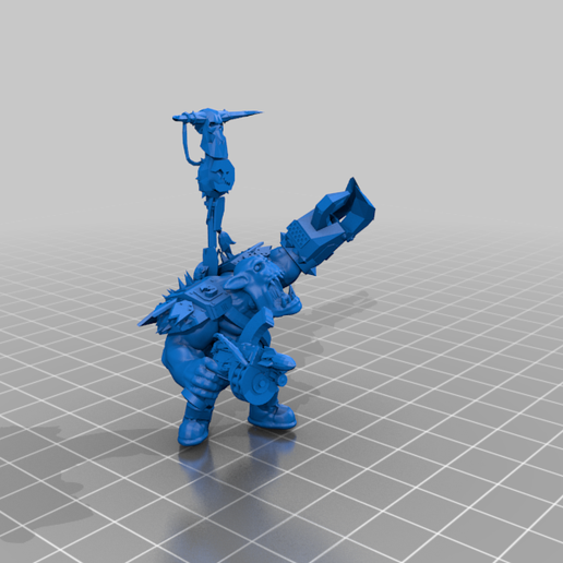 Boss Nob with claw and banner - 3D model önizlemesi