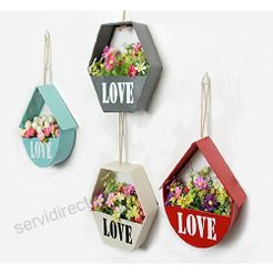 iTemer Love House Cesta de flores de metal con disentildeo hexagonal macetas para colgar en interiores y exteriores decoracioacuten del hogar hierro gris oscuro as shown  B07DPK76MB_7_500x500.jpg Fichier STL Emballage en pot de fleurs - Emballage en pot de fleurs !・Objet imprimable en 3D à télécharger