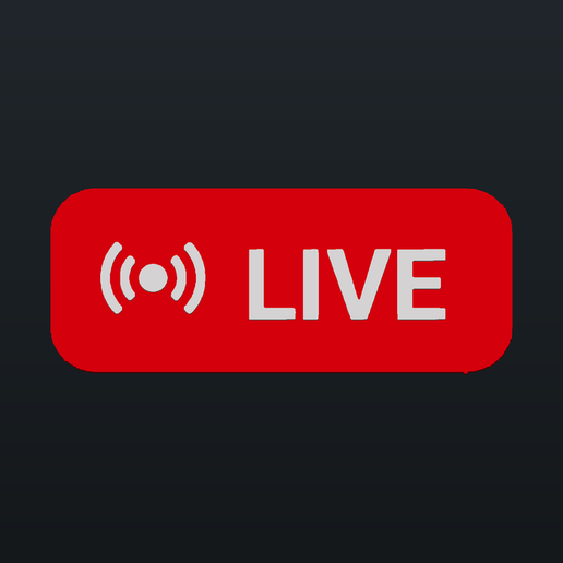 Red Live Broadcast Icon Wall Art