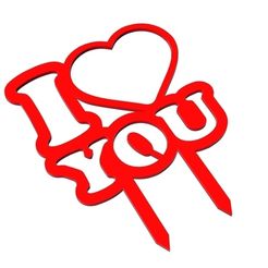 152159a6-20f3-45cd-a23e-45de3e2c010c.jpg 3D file I Love You - Cake Topper・3D print object to download