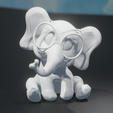 unstasssitled.png baby elephant stl print