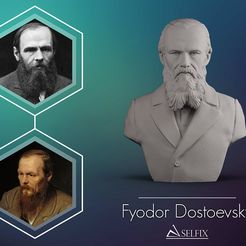 01.jpg STL file Fyodor Dostoevsky bust sculpture 3D print model・Model to download and 3D print
