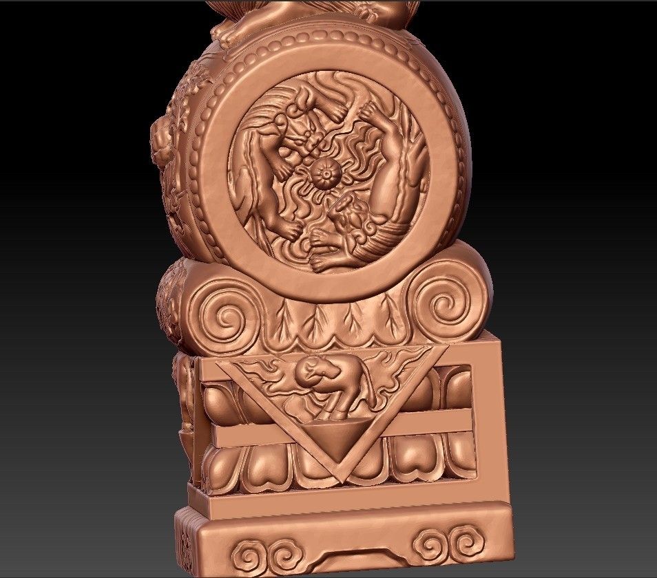 ChineseGuardianLion6.jpg STL-Datei Chinese guardian lion on stone drum kostenlos herunterladen • 3D-druckbares Modell, stlfilesfree