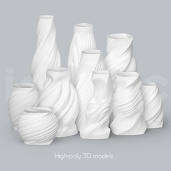 H_All_Renders_3.png Free STL file Niedwica Vase Set | 3D printing vase | 3D model | STL files | Home decor | 3D vases | Modern vases | Floor vase | 3D printing | vase mode | STL Vase Collection・3D printing idea to download