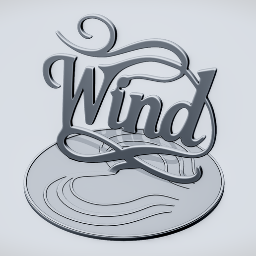 🌬️ WIND Script Sign・ STL File for 3D printing・Cults