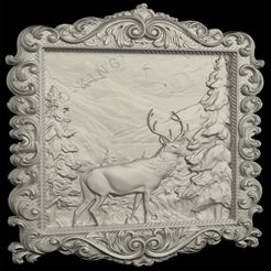 Deer3.jpg STL file Deer 3 ,3D STL Model, CNC Router Engraver, Artcam, Aspire, CNC files, Wood, Art, Wall Decor, Cnc, Instant Download・3D printing design to download