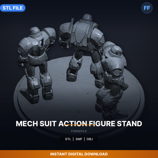 Mech Suit Action Figure Stand - 3D Printable STL File