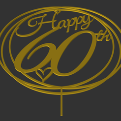 60th.png Cake Topper - Happy 60th