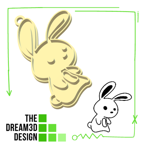 BUNNY KEYCHAIN /KEYCHAIN / PENDANT 3D model